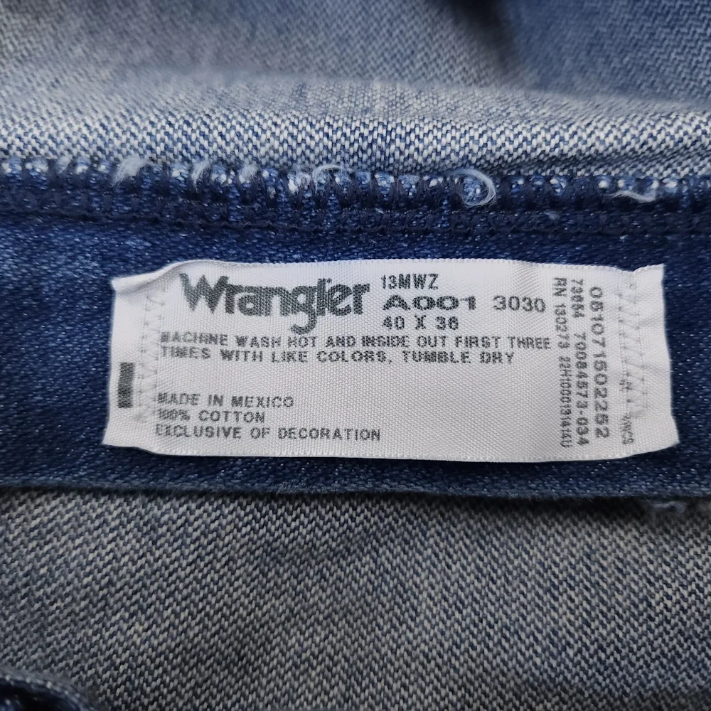 Wrangler Jeans 13MWZ Dark Wash Retro Cowboy Cut Jeans Mens Size 38x35